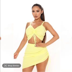 Yellow skirt and crop set